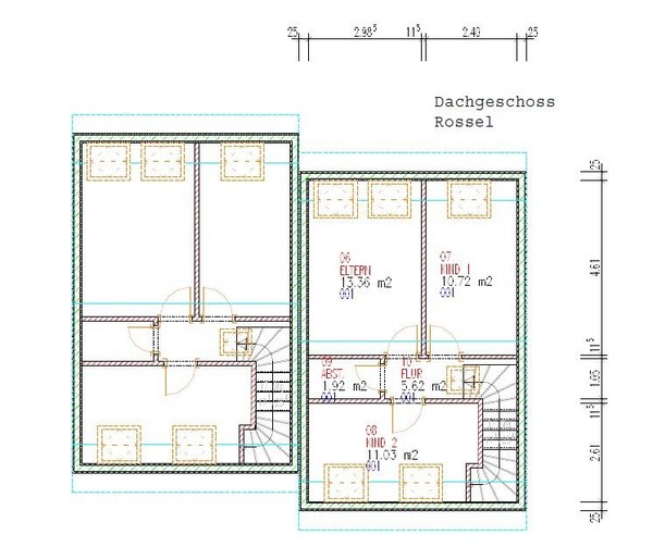 Haus Rossel Dachgeschoss / Bauweise: Schalungssteine