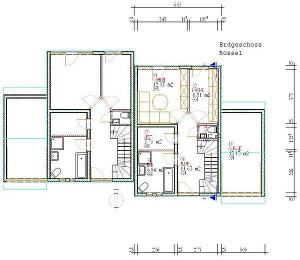 Haus Rossel erdgeshoss / Bauweise: Schalungssteine