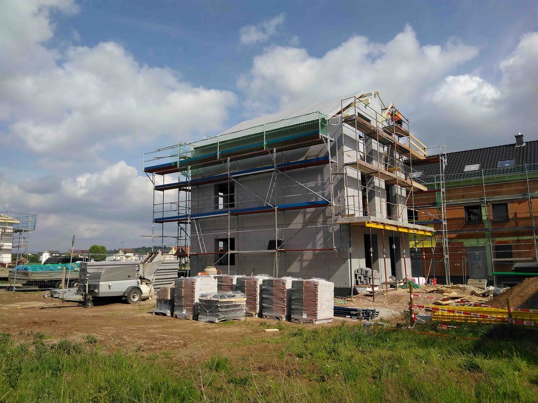 Passivhaus mit Styropordach.Bausatzhaus